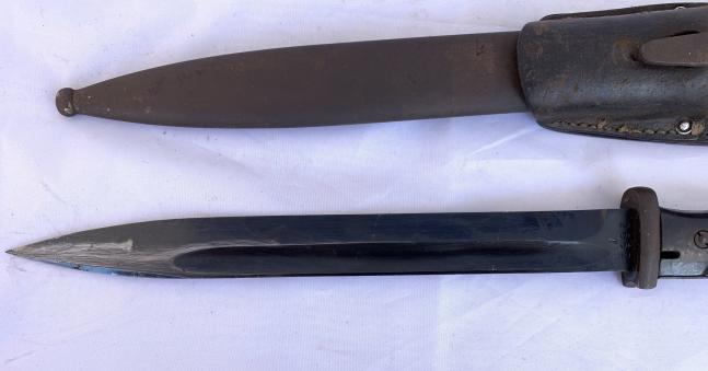 K98 Combat Bayonet with Leather Frog -matching numbers-