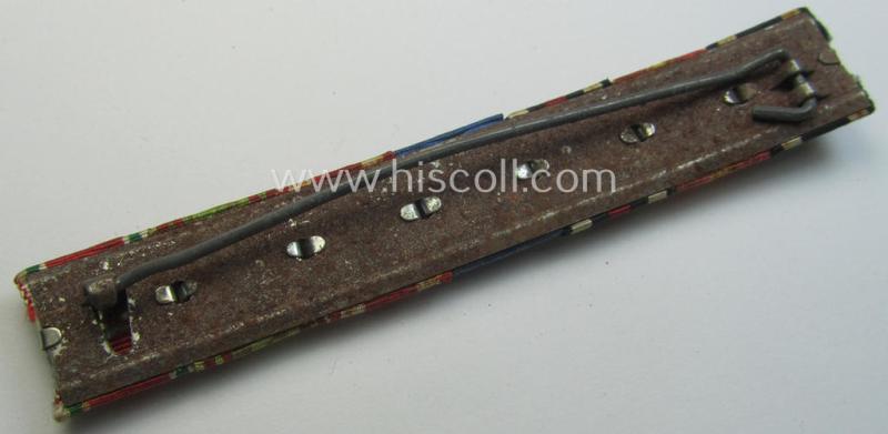 7-pieced WWI- (ie. TR- or: 'Polizei'-) related ribbon-bar (ie. 'Feld- o. Bandspange') showing various WWI-period awards amongst which a: 'Treuedienst Ehrenzeichen 1. Kl. ' with attached device