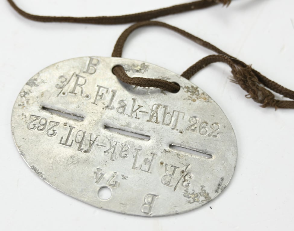 German WH Dog-Tag Reserve Flak Abteilung 262