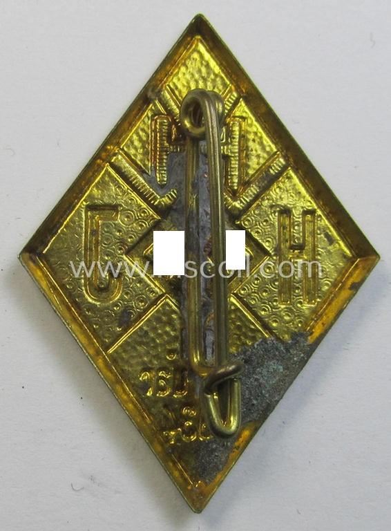 Attractive - and scarcely encountered! - HJ- (Hitlerjugend-) ie. WHW-related day-badge (ie. 'tinnie' or: 'Veranstaltungsabzeichen') as was issued to commemorate a HJ- ie. WHW-related gathering ie. rally held on: '11. Februar 1934'