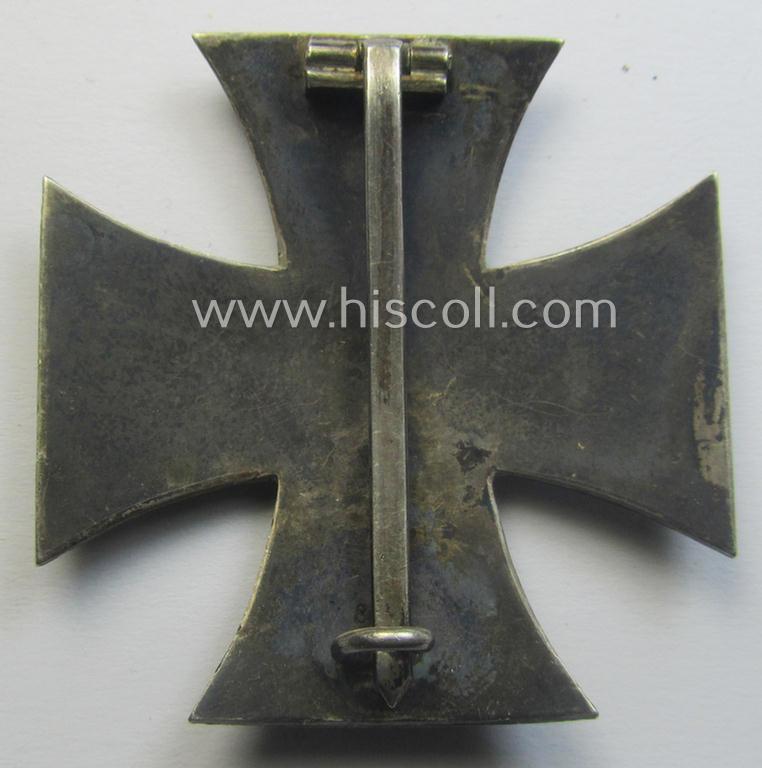 WWI-period 'Eisernes Kreuz 1. Klasse' being a truly converse-shaped and/or genuine silver-based- (ie. '800'-marked!) example that is void of a makers'-designation