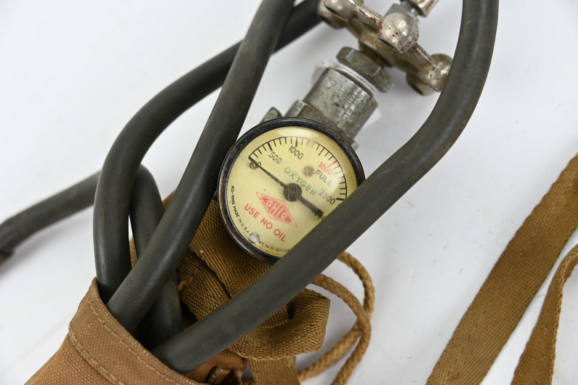 USAAF WW2 H-1 Bailout Oxygen Bottle and carrier