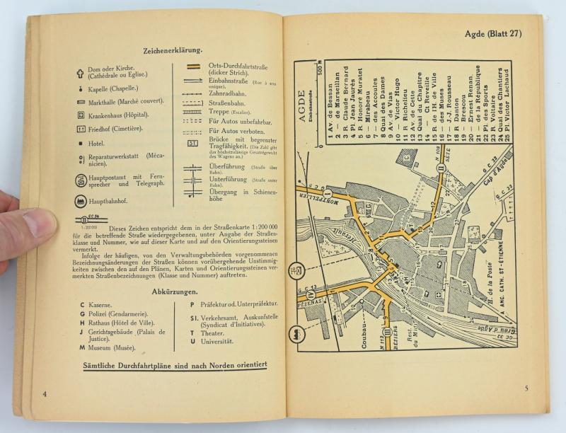 German WH City Mapcard of South-East France 1940
