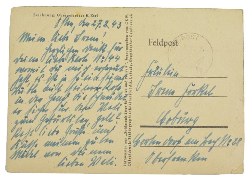 German WH Fieldpost Card