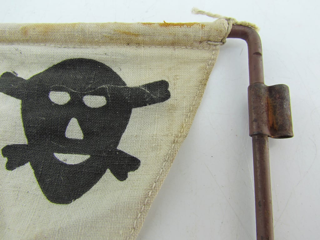 Extremely Rare White Variant Wehrmacht Mine Warning Flag