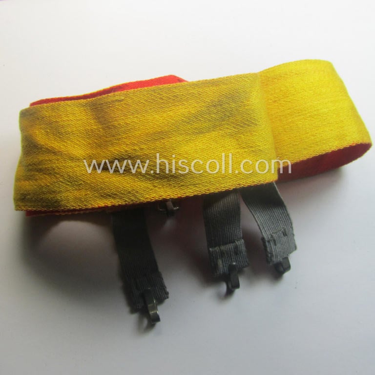 Pre-war-period, bright-yellow- ie. red-coloured, WH (Heeres, Luftwaffe etc.) excersise helmet-band (ie. 'Mannöver-Band')