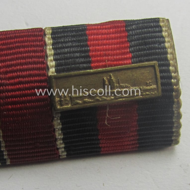 3-pieced, WWII- (ie. TR-) period ribbon-bar (ie. 'Feld- o. Bandspange') showing various WWII-period awards (amongst which a Czech 'Anschluss'-medal with attached detailed 'PB'-bar)