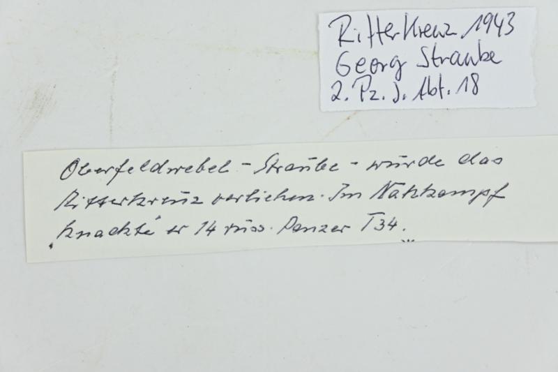 German WH Knight's Cross Awarded Picture 'Oberfeldwebel George Straube'