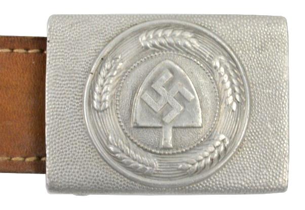 German RAD Beltbuckle with leather tab