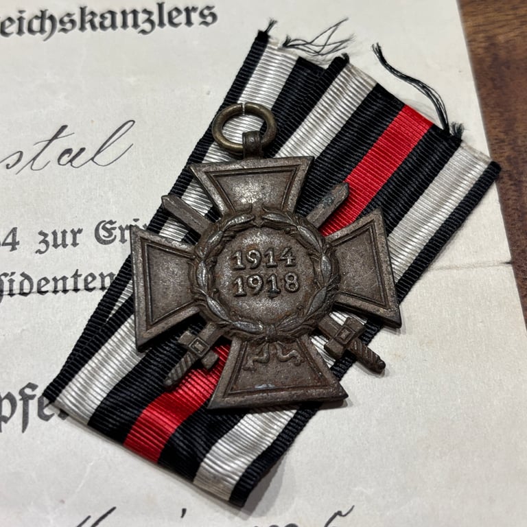 WWI Hindenburg Cross + citation