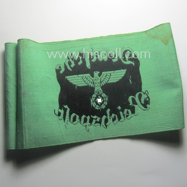 Rarely seen, DRP- (ie. 'Deutsche Reichspost'-) related armband entitled: 'Deutsche Reichspost' being of the 'entirely-woven'-type onto (typical) 'silk-like' cloth in a technique similar to the 'BeVo'-weave pattern