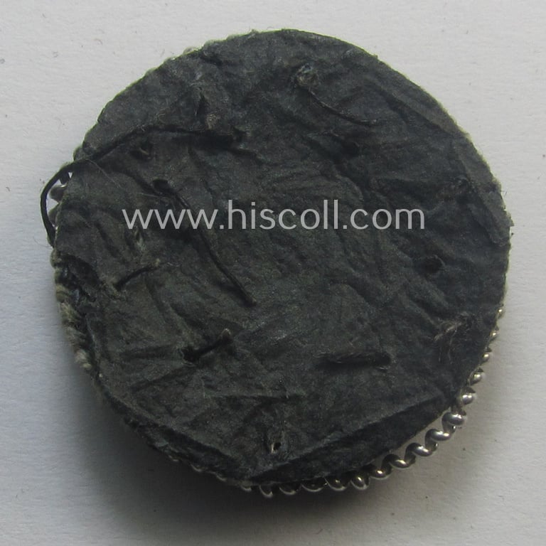 Neatly hand-embroidered - and carefully cap-removed! - WH (Heeres o. Luftwaffe) officers'-pattern side-cap-cocarde (ie. 'Mützenkokarde für Offiziers-Schiffchen')