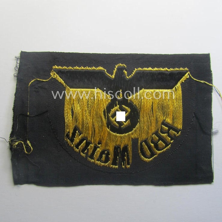 RB- ('Reichsbahn'-) related arm-eagle as executed in 'BeVo'-weave style as was intended for an official of the: 'Deutsche Reichsbahn' ie. the 'RBD Mainz' (or: 'Reichsbahndirektion Mainz')