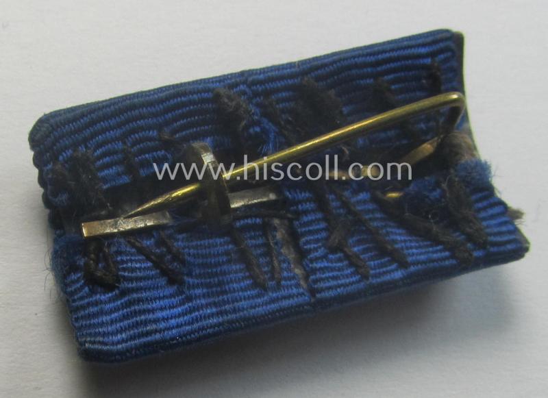 Two-pieced ribbon-bar (ie. 'Feld- o. Bandspange') showing resp. two: WH (Heeres) 'Dienst-Auszeichnungen' (both having a silver- ie. golden-toned eagle-device attached)