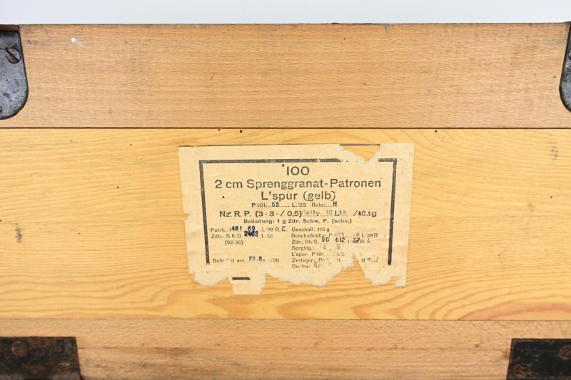 German WH 2cm Sprenggranat-patronen L'spur Ammo Box