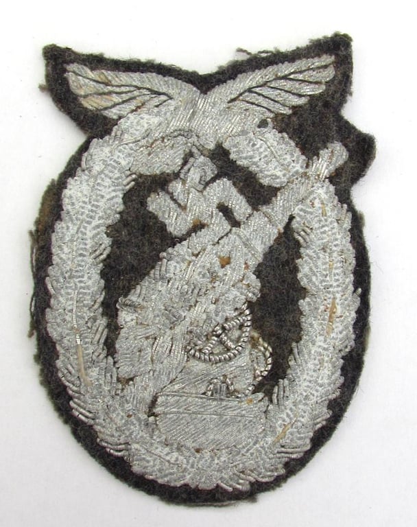 Rare Original Luftwaffe Flak Badge – Bullion Cloth Version