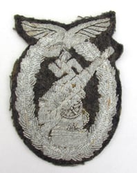 Rare Original Luftwaffe Flak Badge – Bullion Cloth...
