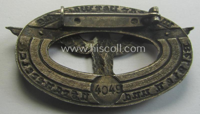 Attractive - and scarcely encountered! - WH (Heeres: 'Dienstbrosche für Zivilangehörige der Militär Verwaltung Belgien und Nordfrankreich' (being a smaller-sized example bearing the unique serial-number: '4049')