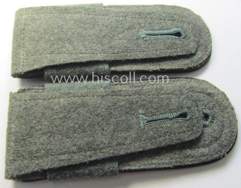 Pair of early- (ie. mid-war-) period WH (Heeres), 'M40'- (ie. 'M43-) pattern 'cyphered' NCO-type shoulderstraps (with 'Überschuben'!): 'Uffz. u. Mitglied des Festungsbau-Batallions 82'
