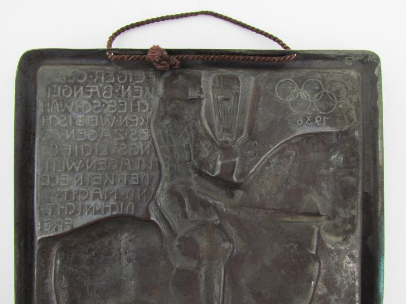 WW2 Era German 1936 Olympic Wall Plaque