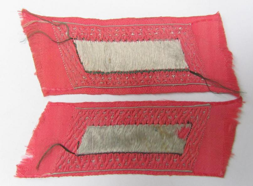 Fully matching pair of (entirely!) 'BeVo'-woven, NCO-type 'Ostvölker' collar-tabs, as were intended for a 'Georgischer'-volunteer within the 'Deutsche Wehrmacht' (ie. 'Zugführer' within the: 'Georgisches Legion')