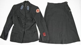 US WW2 Flannel Grey Red Cross Workers Uniform...