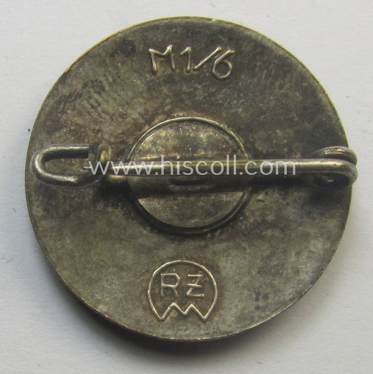 'N.S.D.A.P. - Parteiabzeichen' showing the makers'-designation: 'RzM' and/or: 'M1/6' (= 'Karl Hensler - Pforzheim')