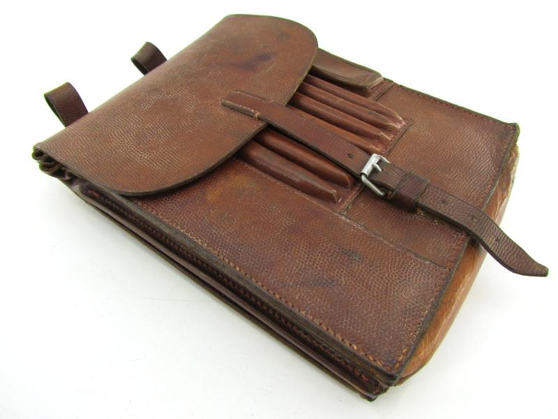 German Brown Leather Map Case with insert