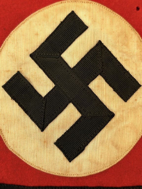 GERMAN WWII AUTHENTIC THIRD REICH ALLGEMEINE SS ARMBAND THICK WOOL WITH RZM SS PAPER TAG INSIDE.