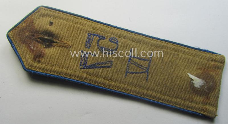 Early-pattern, 'HJ'- (ie. 'Hitlerjugend'-) shoulderstrap for usage by a: 'Hitlerjunge' who was attached to the: 'Oberbann IV - Bann 57 IV' (Bann 57 = 'Bann Nees (Wesel)' situated in the 'Gebiet West Ruhr-Niederrhein')