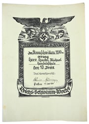 German Third Reich Period Sports Certificate