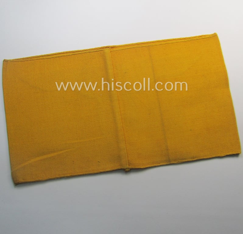 Linnen-based- and/or 'machine-woven', golden-yellow-coloured armband (ie. 'Armbinde') showing a woven eagle-device as specifically intended for (civilian) staff-members (ie. 'Zivilangestellten') of the armed forces ie. 'Deutsche Wehrmacht'