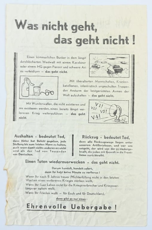 Allied WW2 Droppingsflyer 'Kanonenfutter!'