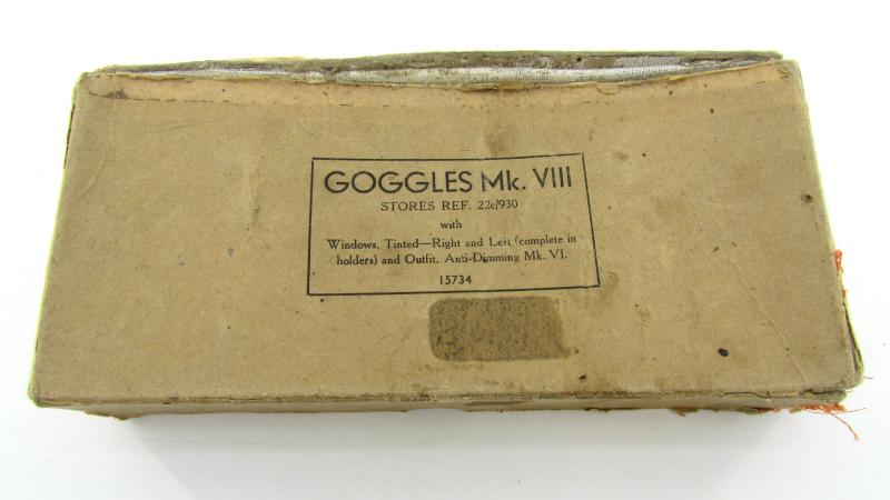 British WWII RAF MKVIII Flying Goggles Box