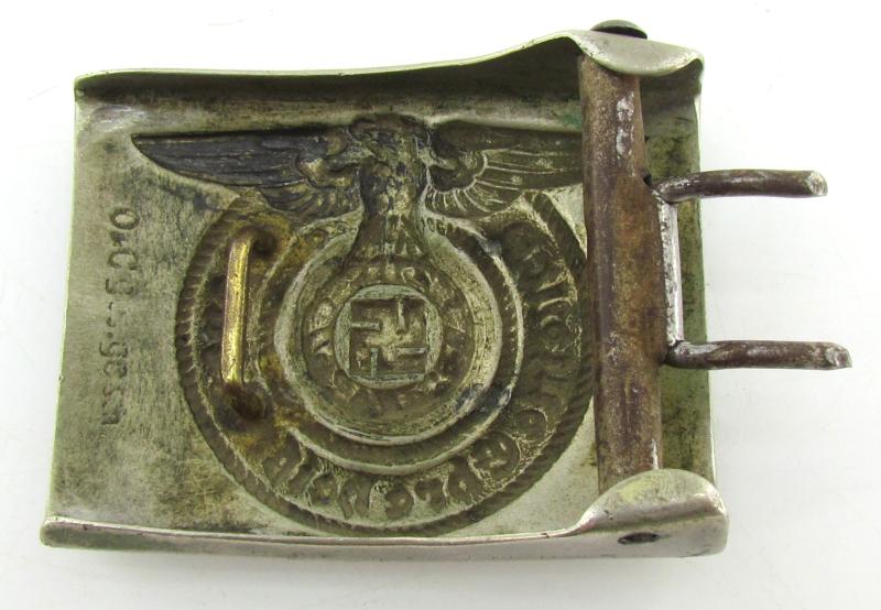 Early Waffen-SS belt buckle in nickel silver by Overhoff (O&C ges. gesch.)