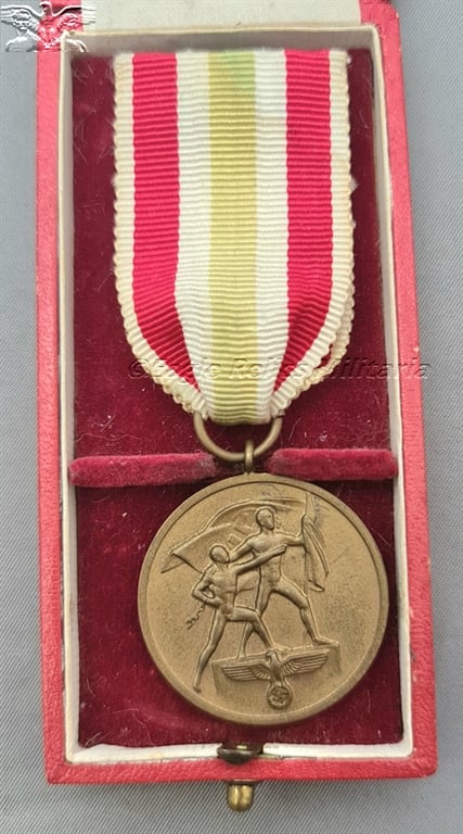 Boxed Memel Medal Slanted "G" Type 1 - Medaille zur Erinnerung an die Heimkehr des Memellandes 22. März 1939