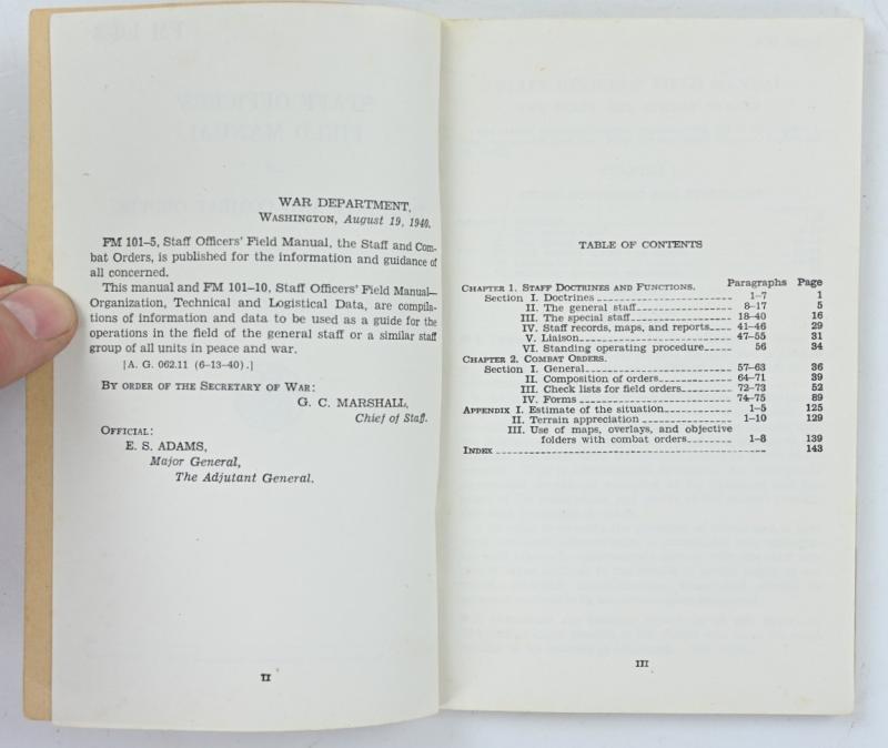 US WW2 FM 101-5 Staff Officer Field Manual