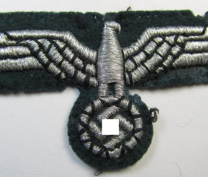 Unusual- (ie. 'variant'-pattern) WH (Heeres) officers'-type, machine-embroidered breast-eagle as was intended for usage on the various officers'-pattern tunics