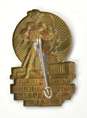 German KdF Tinnie badge Handwerksausstellung Berlin 1938