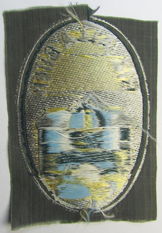 Superb, 'BeVo'-type armshield (of the rarely encountered first pattern!) entitled: 'Biz Alla Bilen - Turkistan' (being a piece that was intended for a volunteer who served within the: 'Deutsche Wehrmacht' ie. within the: 'Turkistanisches Legio...