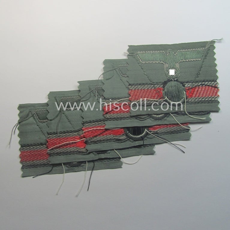 WH (Heeres) so-called: 'M43-pattern') cap-eagle/cocarde (ie. cap-trapezoid) as was specifically produced for usage on the so-called: 'M-43'-model field-caps (ie. 'Einheitsfeldmützen')