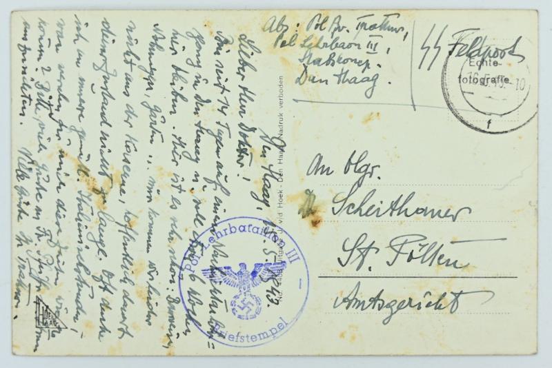 Dutch SS Feldpost 'Polizei-Lehr- bataillon III'