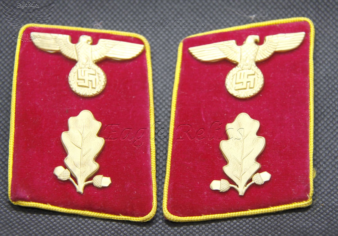 NSDAP Political Leaders Reichsleitung Abschnittsleiter Tunic Collar Tabs