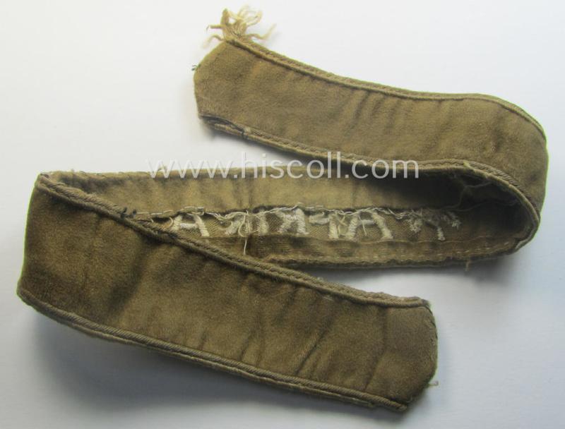 WH cuff-title (ie. 'Ärmelstreifen') entitled: 'Afrika' (being a minimally shortened example that comes in an overall very nice- (ie. issued and clearly worn ie. once tunic-attached-), condition