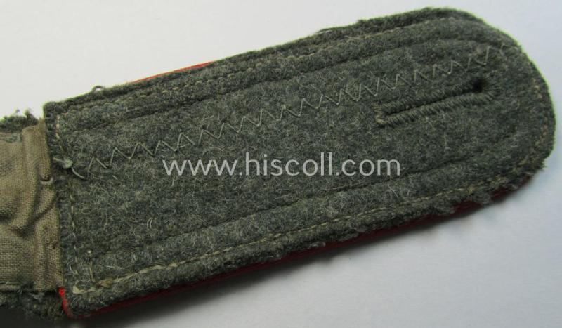 Single, mid-war-period WH (Heeres) so-called: 'M43'-pattern, NCO-type shoulderstrap as was intended for - and worn by! - an: 'Unterwachtmeister eines (Sturm)Artillerie-Regiments'