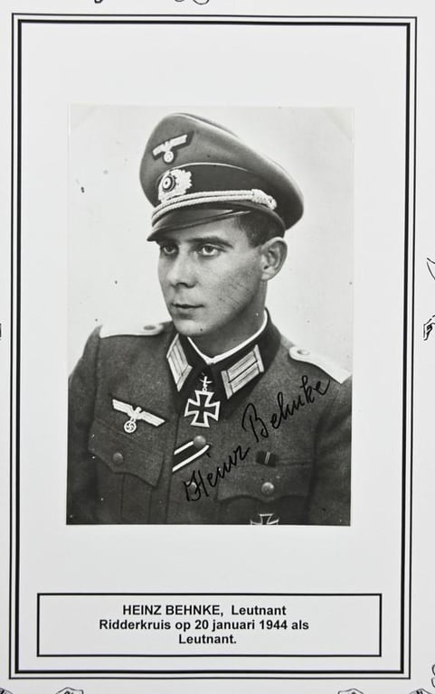 SIgnature of Wehrmacht Heer KC Recipient 'Heinz Behnke'