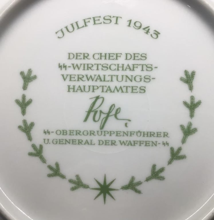 Allach Produced  Oswald Pohl Weinacht Plate