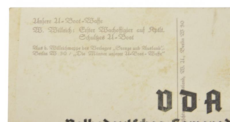 German KM Willrich Postcard 'Unsere U-Boot Waffe'