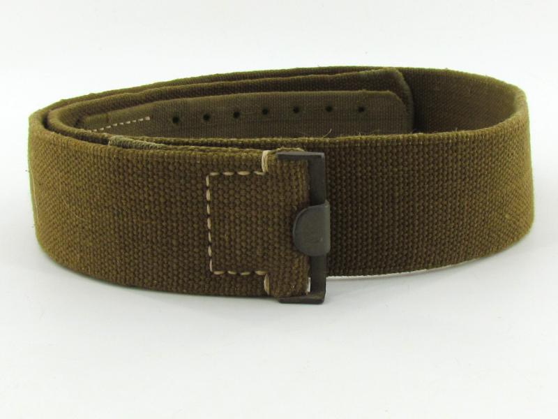 Wehrmacht ‘Afrikakorps’ tropical webbing belt with canvas tongue