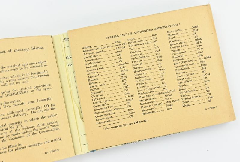 US WW2 Message Book M-210A
